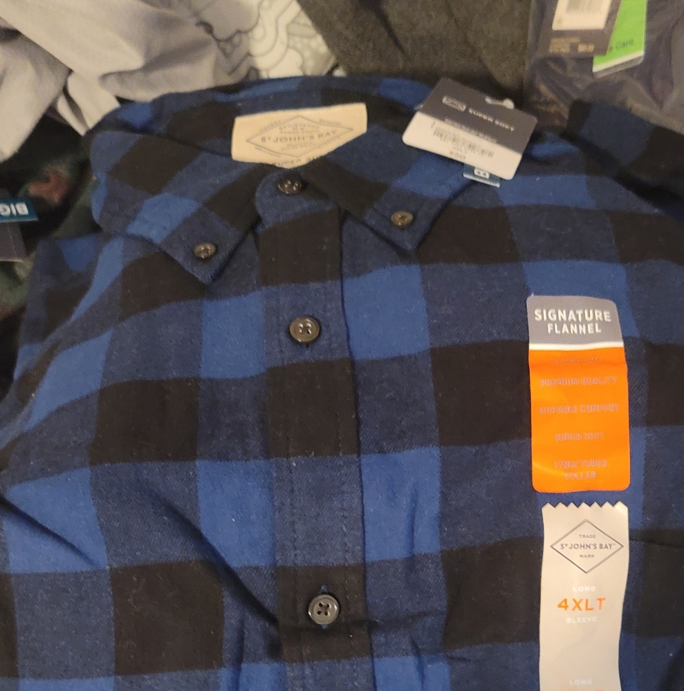 NWT blue & black flannel